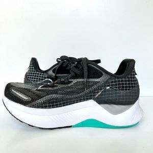 Saucony Women's Endorphin Shift 2 Black White Teal Running Shoes Size 6.5